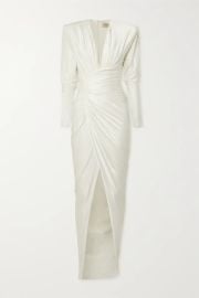 Gathered stretch-jersey gown at Net a Porter