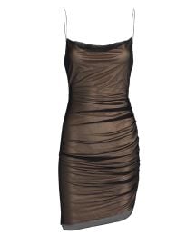 Gauge81 Perry Ruched Mesh Mini Dress reg at Intermix