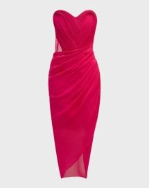 Gaurav Gupta Strapless Sculpted Corset Midi Dress at Neiman Marcus