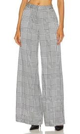 Gavin Wide Leg Pant In Ivory Black Plaid at Revolve