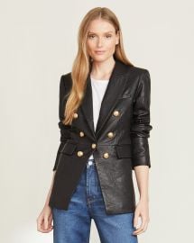 Gaya Leather Dickey Jacket at Veronica Beard