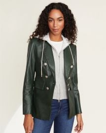 Gaya Leather Dickey Jacket at Veronica Beard