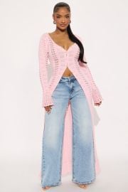 Geena Long Pointelle Cardigan Sweater - Pink Fashion Nova at Fashion Nova