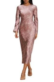 Gemma Floral Long Sleeve Silk Blend Dress at Nordstrom