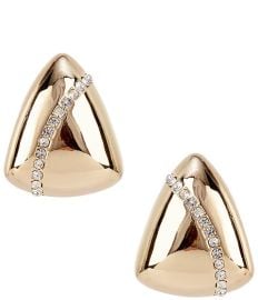 Gemma Layne Crystal Pave Polished Metal Triangle Stud Earrings Dillardx27s at Dillards