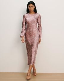 Gemma Silk-Blend Midi Dress in Purple Floral at Veronica Beard