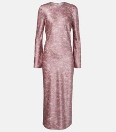 Gemma floral silk-blend satin midi dress at Mytheresa