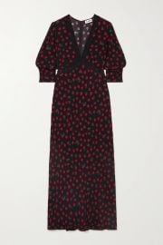 Gemma lace-trimmed floral-print crepe midi dress at Net a Porter