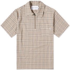 General Admission Quarter Zip Shirt Beige Check END at END.