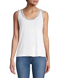 Generation Love - Zia Crystal Studded Linen-Blend Tank Top at Saks Off 5th