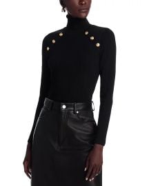 Generation Love Black Chelan Button Long Sleeve High Neck Top at Bloomingdales