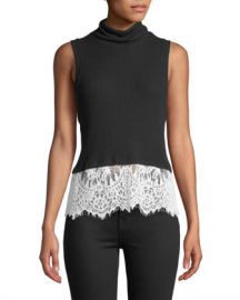 Generation Love Delavigne Lace-Up Sleeveless Turtleneck Top at Neiman Marcus