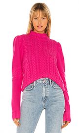 Generation Love Isabella Cable Knit Sweater in Hot Pink from Revolve com at Revolve