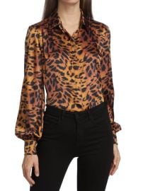 Generation Love Leopard Button Front Blouse at Saks Off 5th