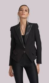 Generation Love Mara Vegan Leather Combo Crepe Blazer at Generation Love