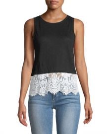 Generation Love Mila Linen Tank with Lace Hem at Neiman Marcus