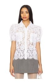 Generation Love Mina Lace Shirt In White at Revolve