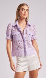 Generation Love Mina Lace Shirt in Lilac at Generation Love