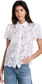 Generation Love Murphy Lace Shirt White XXL at Shopbop