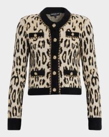 Generation Love Selma Leopard Chain Trim Cardigan at Neiman Marcus