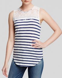 Generation Love Top - Lace Yoke Stripe at Bloomingdales