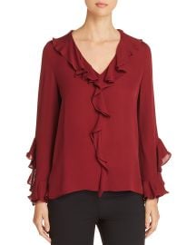 Genny Silk Ruffle-Trimmed Blouse at Bloomingdales