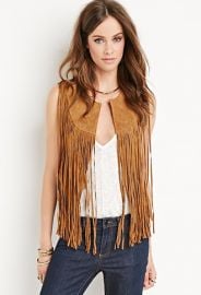 Genuine Suede Fringe Vest  Forever 21 - 2000162699 at Forever 21