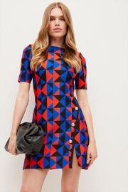 Geo Jacquard Bandage Knit Mini Dress at Karen Millen