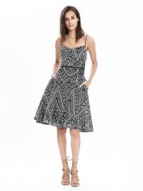 Geo Lace Strappy Dress at Banana Republic