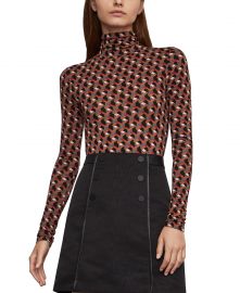 Geo-Print Turtleneck Top at Macys