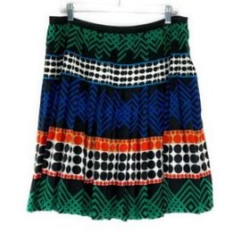 Geometric Pleated Aline Mini Skirt by Trina Turk at Trina Turk