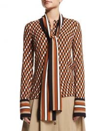 Geometric-Print Scarf Blouse at Neiman Marcus