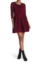 Geometric Print Sweater Dress by Nina Leonard at Nordstrom Rack