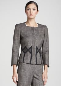 Geometric inset jacket by Rena Lange at Neiman Marcus