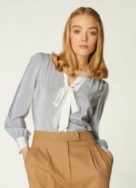 Georgia Diagonal Stripe Silk Blouse at LK Bennett