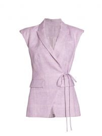 Geraldine Plaid Linen Vest by Veronica Beard at Saks Fifth Avenue