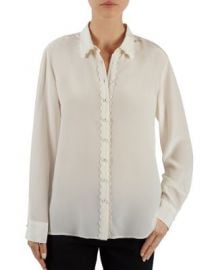 Gerard Darel Baume Scalloped Silk Blouse at Bloomingdales