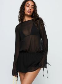 Get Closer Backless Playsuit Black Princess Polly at Princess Polly