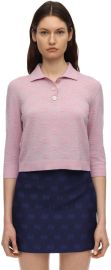 Gg Wool Knit Lurex Polo Top by Gucci at Luisaviaroma