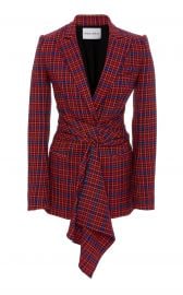 Ghar Wrap-Front Plaid Blazer at Moda Operandi