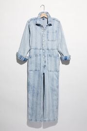 Gia Denim Stripe Coverall at Free People