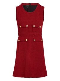 Giambattista Valli Boucl button-detailed Dress Red at Farfetch