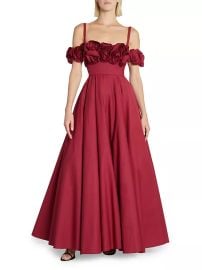 Giambattista Valli Cotton Rosette Fit Flare Gown at Saks Fifth Avenue