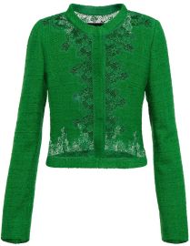 Giambattista Valli Lace trimmed boucle jacket at Mytheresa