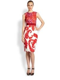 Giambattista Valli Mixed Media Floral Dress  at Saks Fifth Avenue