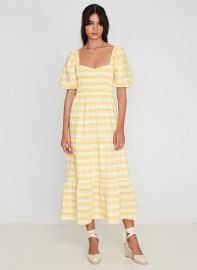 Gianna Midi Dress Ligne Check -Final Sale ndash at Faithfull the Brand