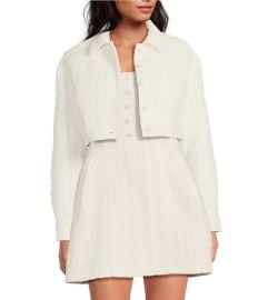 Gianni Bini Charlie Tweed Button Front Pocket Jacket Dillardx27s at Dillards