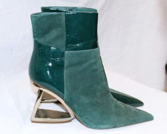 Gianni Bini Emerald Suede Patent Ankle Boots at eBay
