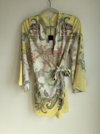 Gianni Bini Jenni Paisley Satin V-Neck Wrap Dress-XS-NWT at eBay