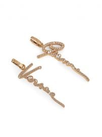 Gianni Versace Signature Goldtone Crystal Huggie Drop Earrings at Saks Fifth Avenue